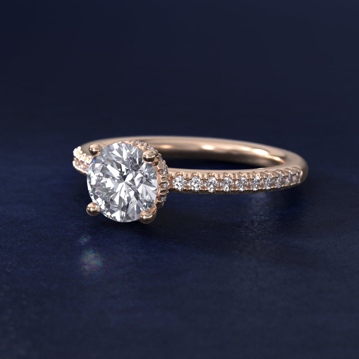 Petite Micropavé Hidden Halo Engagement Ring