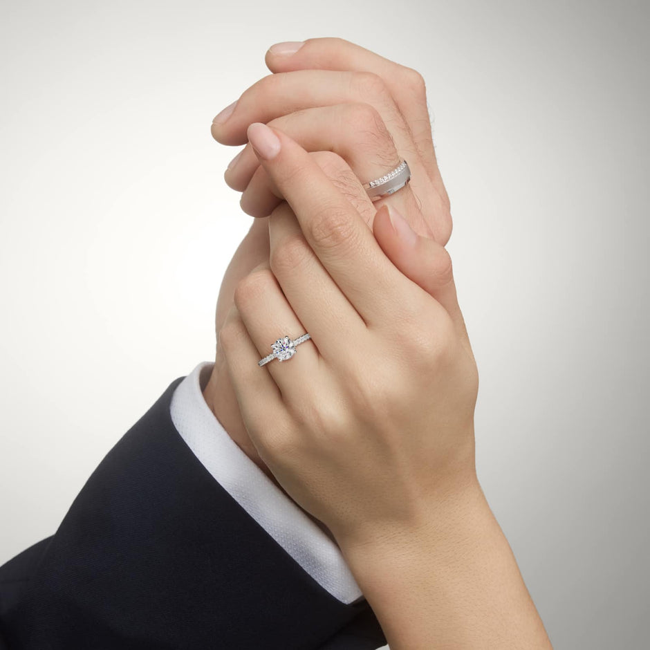 Petite Micropavé Hidden Halo Engagement Ring