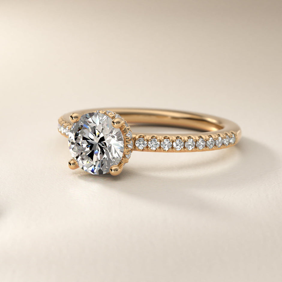 Petite Micropavé Hidden Halo Engagement Ring
