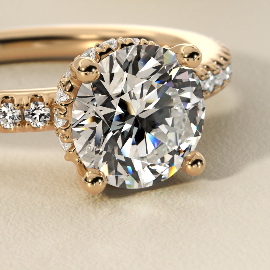 Petite Micropavé Hidden Halo Engagement Ring