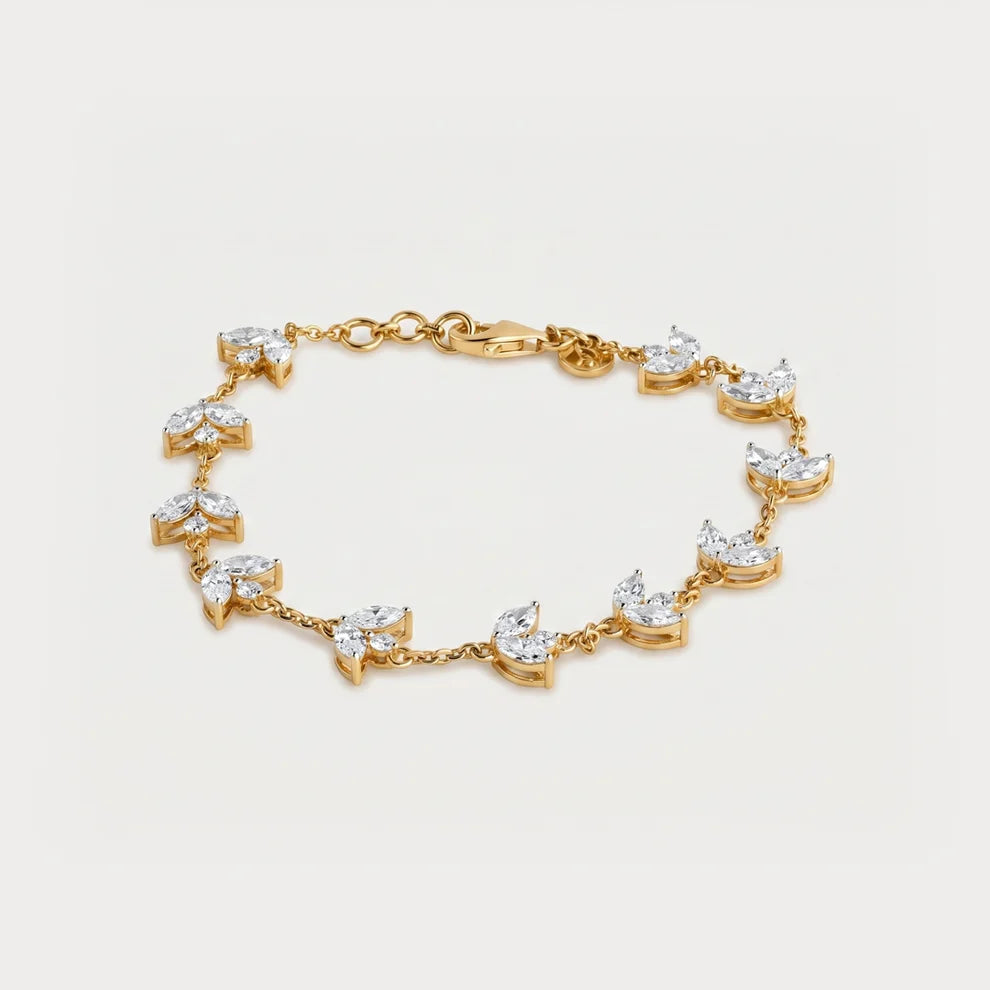 Celeste Marquise-Cut Lab-Grown Diamond Bracelet in 18K Yellow Gold