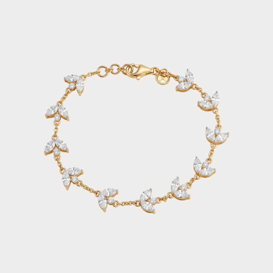 Celeste Marquise-Cut Lab-Grown Diamond Bracelet in 18K Yellow Gold