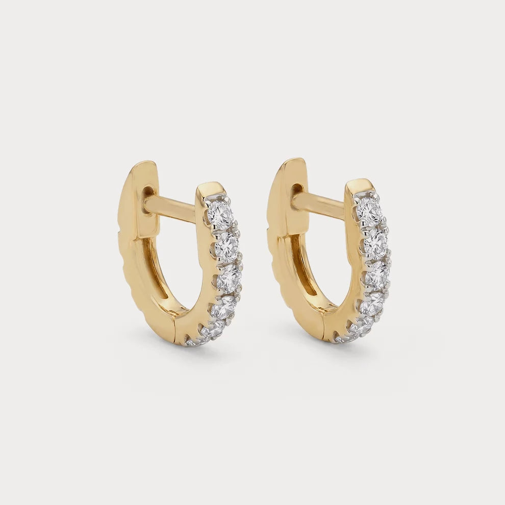 Echo Lab-Grown Diamond Hoop Earrings in 18K Yellow Gold