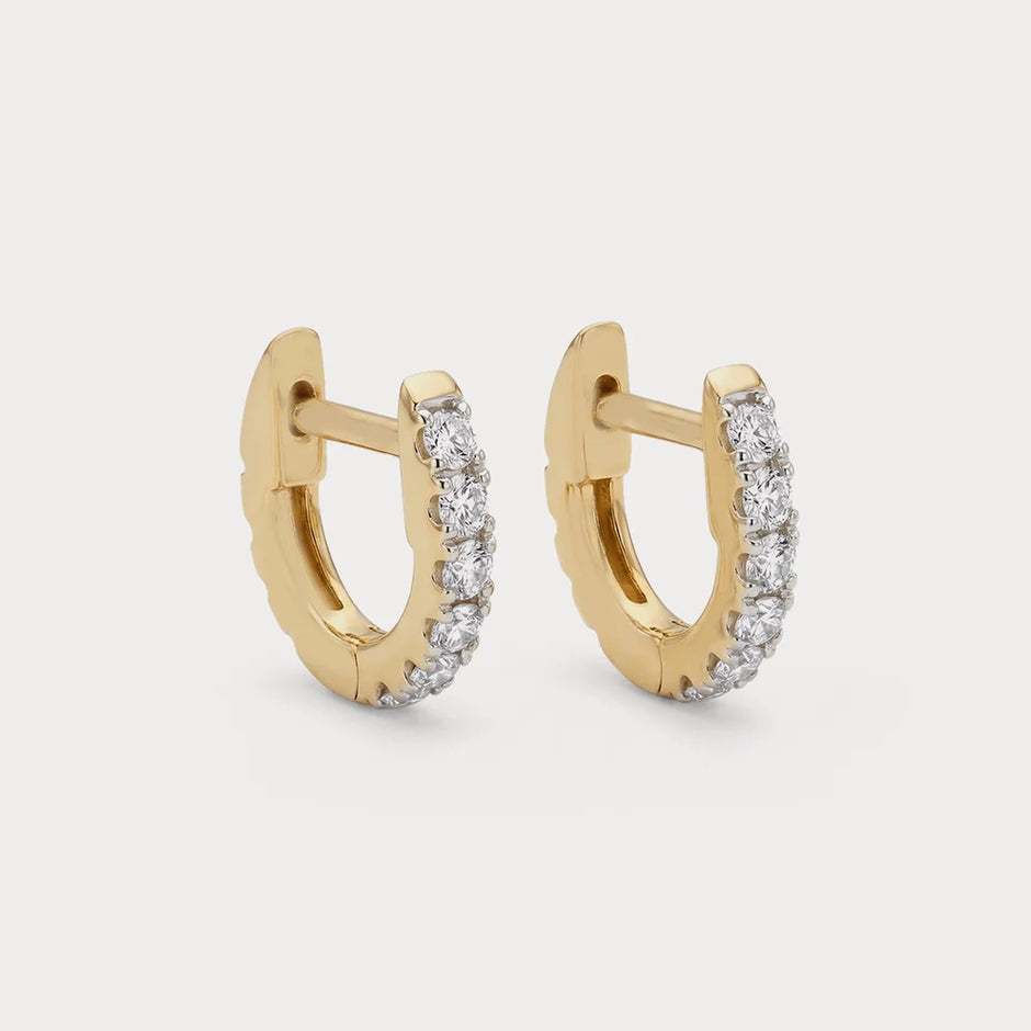Echo Lab-Grown Diamond Hoop Earrings in 18K Yellow Gold