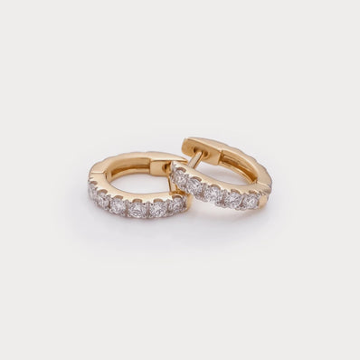Echo Lab-Grown Diamond Hoop Earrings in 18K Yellow Gold