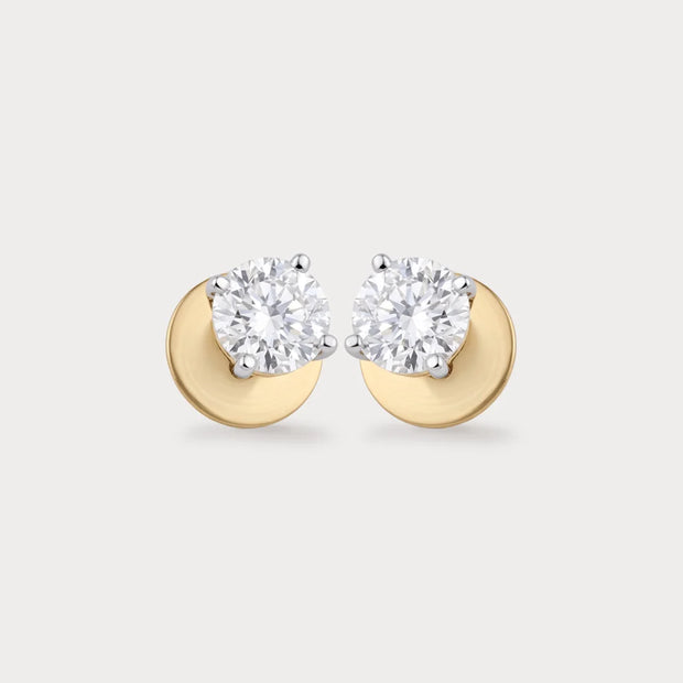 Beaming Men's Lab-Grown Diamond Stud Earrings in 18K Yellow Gold