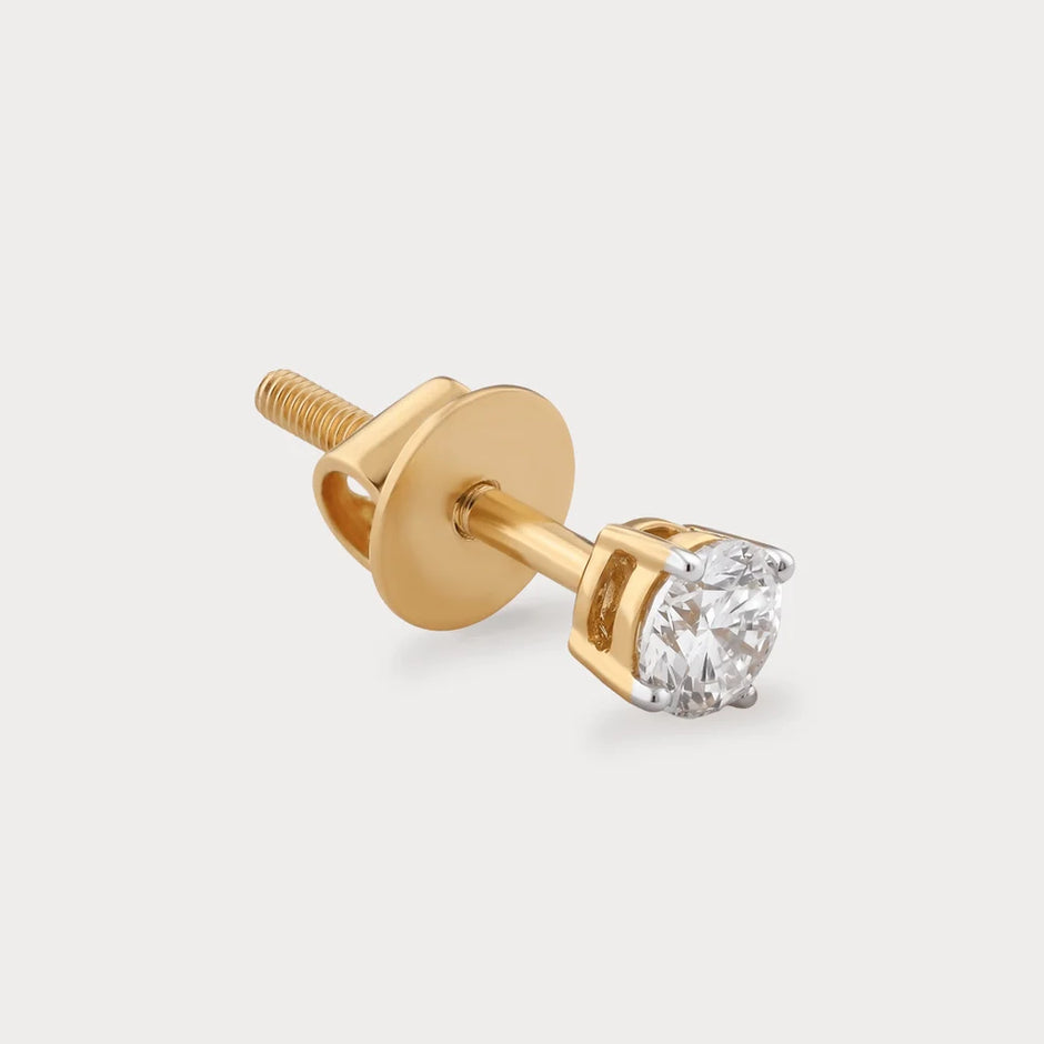 Beaming Men's Lab-Grown Diamond Stud Earrings in 18K Yellow Gold