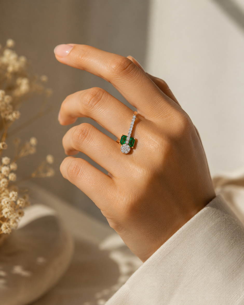 Emerald Axis Lab-Grown Diamond Ring