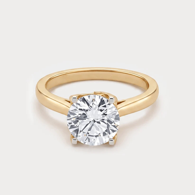 Treasured Solitaire Diamond Ring in 18K Yellow Gold