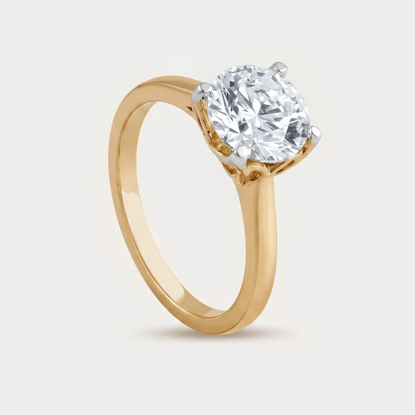 Treasured Solitaire Diamond Ring in 18K Yellow Gold