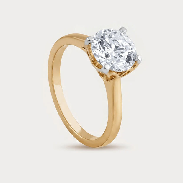 Treasured Solitaire Diamond Ring in 18K Yellow Gold