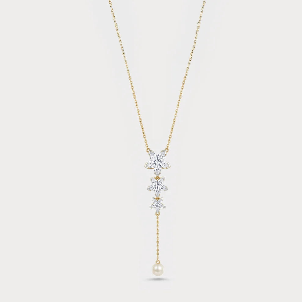 Orchid Sinuosità Lariat Lab-Grown Diamond Necklace in 18K Yellow Gold