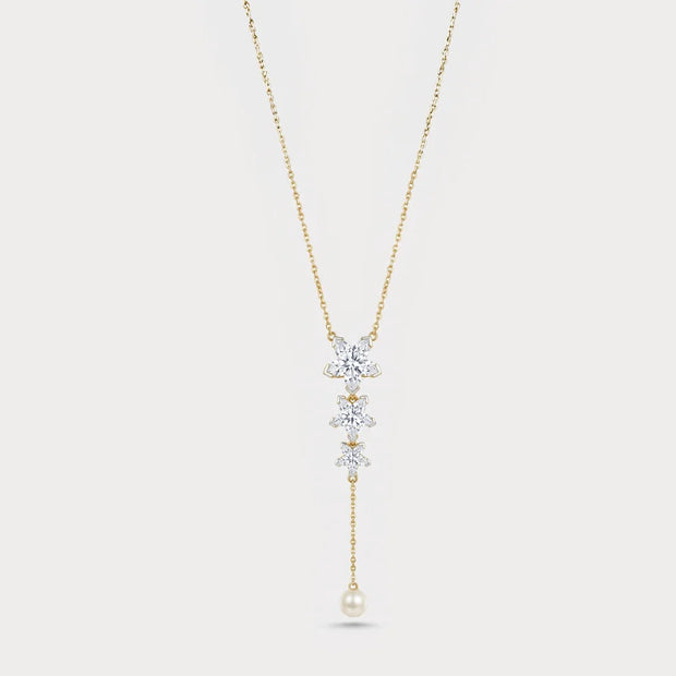 Orchid Sinuosità Lariat Lab-Grown Diamond Necklace in 18K Yellow Gold