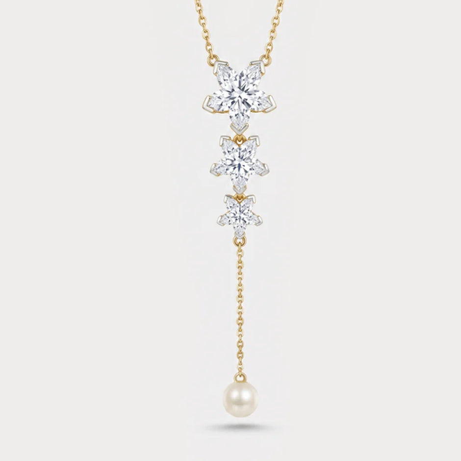 Orchid Sinuosità Lariat Lab-Grown Diamond Necklace in 18K Yellow Gold