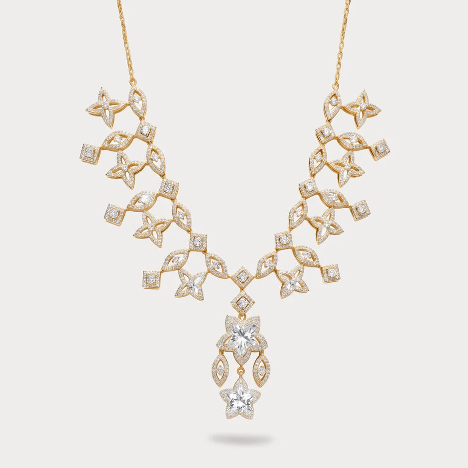 Orchid Stratosphere Lab-Grown Diamond Layered Necklace in 18K Yellow Gold