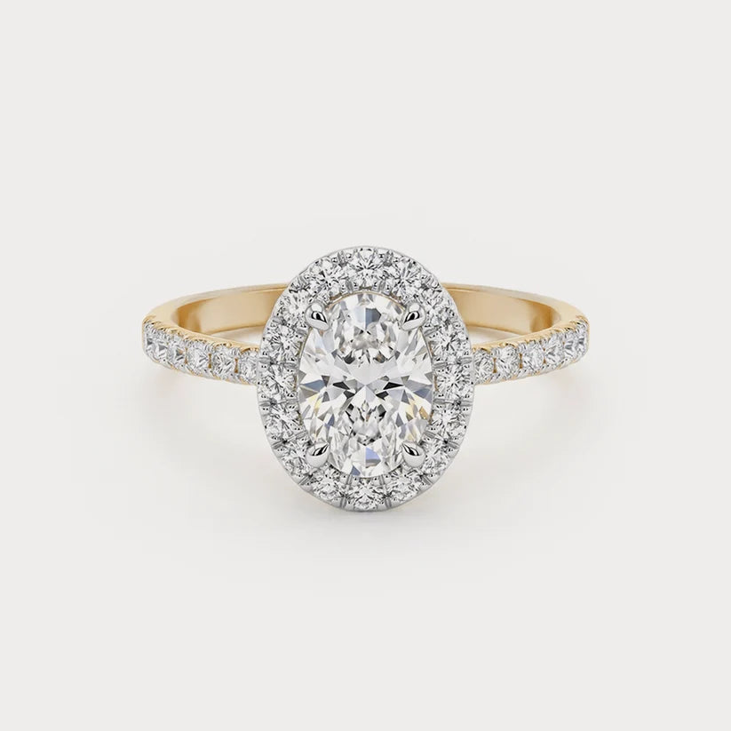Oval Diamond Solitaire Ring in 18K Yellow Gold