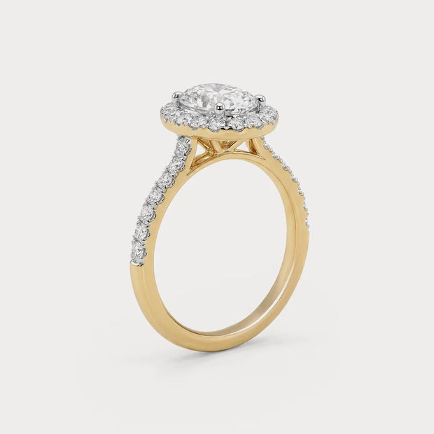 Oval Diamond Solitaire Ring in 18K Yellow Gold