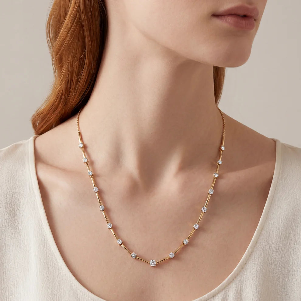 Polaris Station Lab-Grown Diamond Necklace in 18K Yellow Gold