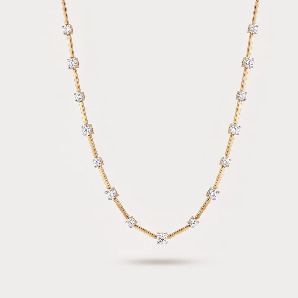 Resplendant Station Lab-Grown Diamond Necklace in 18K Yellow Gold