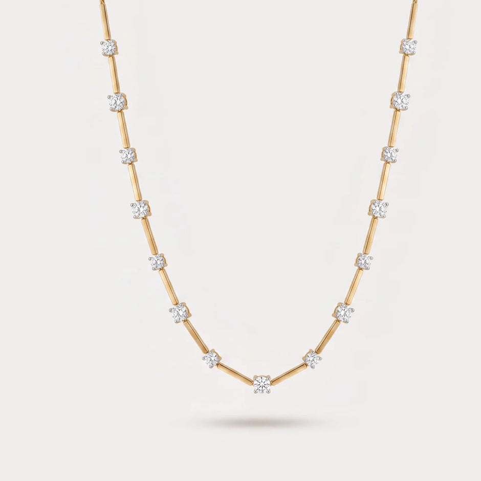 Resplendant Station Lab-Grown Diamond Necklace in 18K Yellow Gold