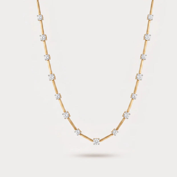 Resplendant Station Lab-Grown Diamond Necklace in 18K Yellow Gold