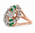 Emerald Swirl Diamond Statement Ring